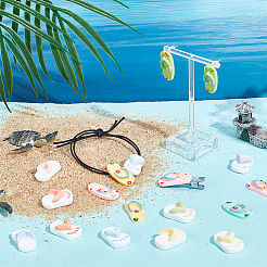 60 Stück 10 Stile undurchsichtige Harz-Decoden-Cabochons RESI-NB0002-08