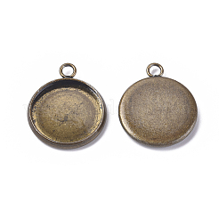 Cabochon-Fassungen für Anhänger aus Edelstahl 304 STAS-E145-02A-AG