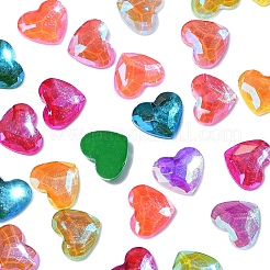 60 Stück 10 Farben Herz durchscheinende Glascabochons MRMJ-YW0002-003
