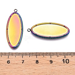 Ionenplattierung (IP) 304 Edelstahl Anhänger Cabochon-Einstellungen STAS-A070-45MC