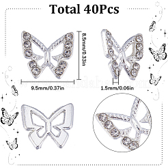 40pcs Legierung Strass Cabochons FIND-SC0005-35