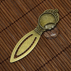 18 mm freie gewölbte Glas Cabochon Abdeckung für antike Bronze diy Legierung Porträt Lesezeichen Herstellung DIY-X0117-AB-FF