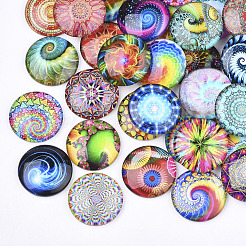 Cabochons aus Glas mit flachem Rücken GGLA-S047-04A-12mm