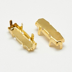 201 Edelstahl-Aufnähfassungen mit Krappenfassung STAS-T032-09G-5x10mm