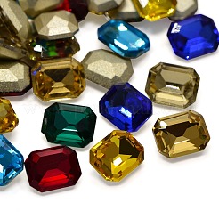 Facettiertes rechteck k9 glas spitzen rhinestone cabochons RGLA-A017-8x10mm-SM