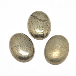 Oval natürliche Pyrit Cabochons X-G-I125-10-14x10mm