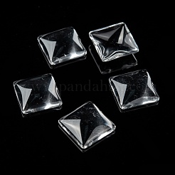Transparent klares Glas Quadrat Cabochon GGLA-A001-15mm