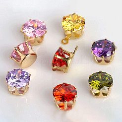 50 Stück 10-farbige Zirkonia-Cabochons mit spitzer Rückseite ZIRC-CJ0001-25