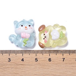 Leuchtende süße Tier transluzente Harz Decoden Cabochons RESI-B024-05
