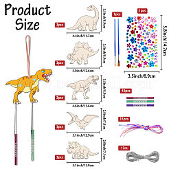 Diy Dinosaurier-Windspiel-Bausatz aus Holz DIY-WH0600-001