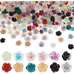 240 Stück transparente Harz-Cabochons im Kamelien-Stil (12 Stile) MRMJ-OC0003-41