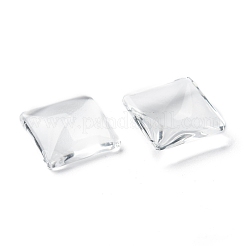 Transparentem Glas Quadrat Cabochon GGLA-S022-15mm