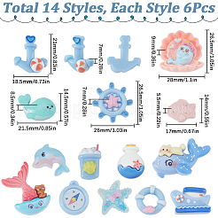 84 Stück 14 Stile Epoxidharz Decoden Cabochons CRES-SC0002-91