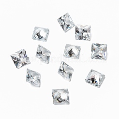 Quadratische Zirkonia zeigte zurück Cabochons ZIRC-R008-10x10-02