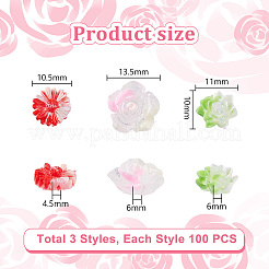 300 Stück 3 Stile leuchtende transparente Harz Decoden Cabochons RESI-PH0002-21