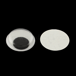 Black & white Kunststoff wackeln Kulleraugen Tasten DIY Scrapbooking Handwerk Spielzeug Zubehör mit Etikett Paster auf dem Rücken KY-S002B-6mm