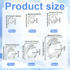 94 Stück 6 Stil Strass-Cabochons aus Glas mit spitzem Rücken RGLA-FG0001-23