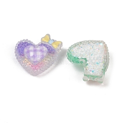 Undurchsichtige Harzherz-Cabochons RESI-R465-02