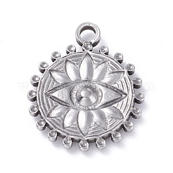 Anlaufgeschützter Anhänger aus Edelstahl 304 mit Strass-Cabochons STAS-P288-13P