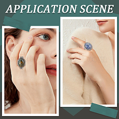 Bausatz zum Selbermachen von Edelstein-Fingerringen DIY-SC0022-34
