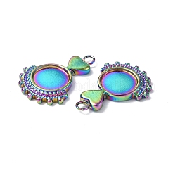 Ionenplattierung (IP) 304 Edelstahl Anhänger Cabochon-Einstellungen STAS-C066-17M