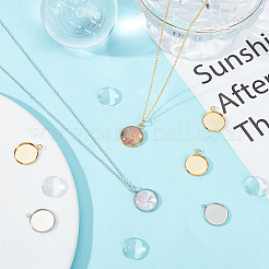 40 Stück 2 Farben 304 Edelstahl Anhänger Cabochon-Einstellungen STAS-UN0053-66