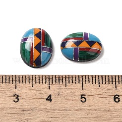 Zusammengesetzte synthetische Türkis- und Malachit- und synthetische gemischte Stein-Cabochons G-B059-06