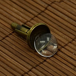 Legierung Rechteck hängender Cabochon Fassungen und transparentes Rechteck Glascabochons DIY-X0105-AB-NF
