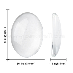 Transparente Glas Cabochons GGLA-R022-25x18
