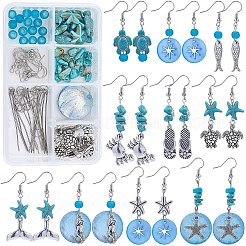 DIY-Sets zum Basteln von Ohrringen mit Ozeanmotiven DIY-SC0012-22