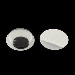 Black & white Kunststoff wackeln Kulleraugen Tasten DIY Scrapbooking Handwerk Spielzeug Zubehör mit Etikett Paster auf dem Rücken KY-S002B-6mm