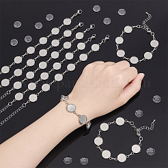 Rundes Tablett 304 Edelstahl Gliederarmbänder BJEW-AB00002