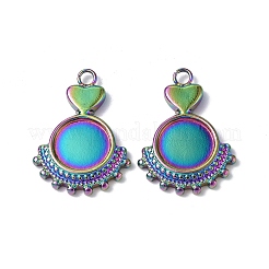 Ionenplattierung (IP) 304 Edelstahl Anhänger Cabochon-Einstellungen STAS-C066-17M