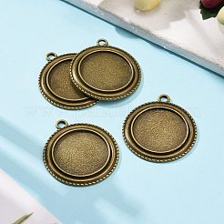 Tibetischen Stil Anhänger cabochon Fassungen mit antiken metallic Farbe und erhöht Skulptur sind voller Retro-Stil X-TIBEP-M018-139AB-NF