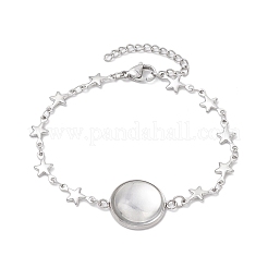 Anlaufbeständiges 3-tlg. 3 Stile Edelstahlarmband Stern & Oval & Querverbindung Armbandherstellung mit Tablett BJEW-JB10532