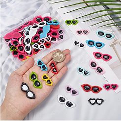 60 Stück 2 Arten undurchsichtige Harz Cabochons CRES-SC0002-60