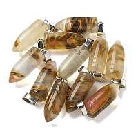 Синтетический арбузный камень стеклянные заостренные подвески&nbsp;G-B127-18P-08