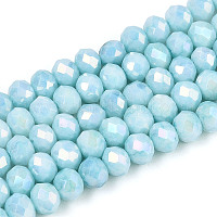 Антикоррозийные гальванические стеклянные бусины рондель&nbsp;EGLA-T021-4mm-17-08