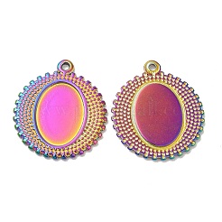 Ionenplattierung (IP) 304 Edelstahl Anhänger Cabochon-Einstellungen STAS-L020-026RC