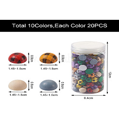 200 Stück Schima-Holz-Cabochons WOOD-CD0001-25