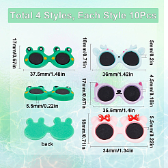 40 Stück 4 Stile undurchsichtige Harzgläser-Cabochons CRES-SC0002-59