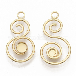 Messing Anhänger Fassungen für Cabochon KK-T051-36G-NF