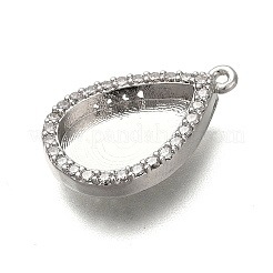 Gestell aus Messing mit Mikropflaster und klaren Zirkonia-Anhängern KK-NH0001-16P