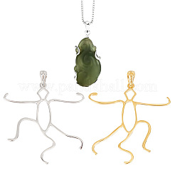 2 Stück 2 Farben 925 Sterling Silber 5 Krallen Zinken Anhänger Rohling ovale Form Cabochon Fassungen STER-DC0001-26