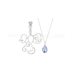 1 Stück rhodiniert 925 Sterling Silber Anhänger Rohling Form Cabochon-Fassungen STER-BC0002-51