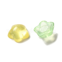Transparente Decoden-Cabochons aus Harz mit Glitzerpulver RESI-E053-08F