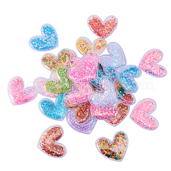 50 Stück Herz-PVC- und Kunststoff-Pailletten-Shaker-Cabochons KY-CJ0001-45