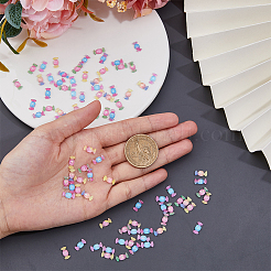 100 Stück 5 Farben durchscheinende Harz-Cabochons mit Goldfolie RESI-HY0001-24