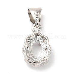 Messing-Kristall-Strass-Anhänger Cabochon-Einstellungen KK-D033-07P