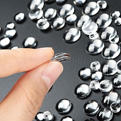 80 Stück transparente Glascabochons in 4 Größen GGLA-ZZ0001-03